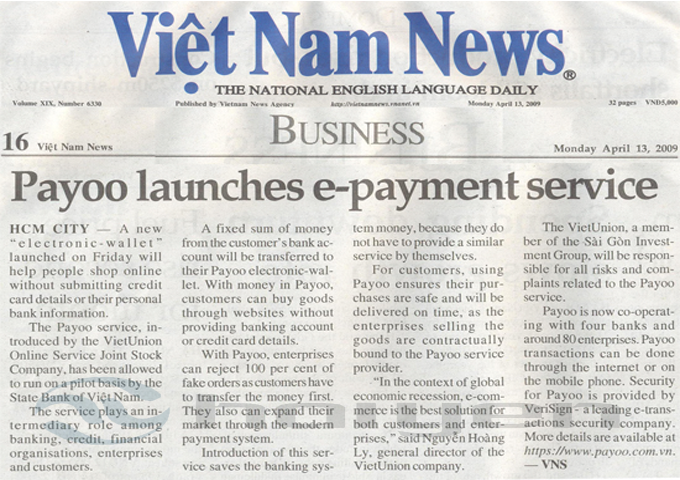 Bảng báo giá quảng cáo báo Việt Nam News 2017